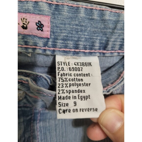 MUDD Juniors SZ 9 90's y2k Distressed Destroyed Light Wash Denim Jeans - Picture 4 of 10